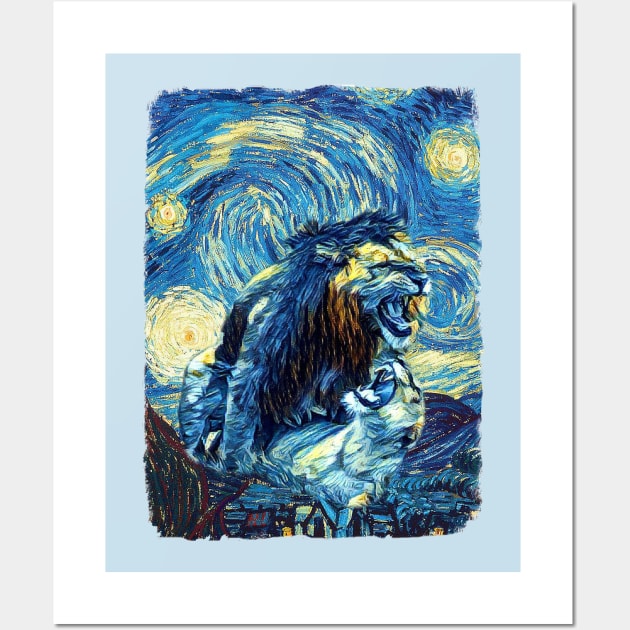 Mafia Lion Van Gogh Style Wall Art by todos